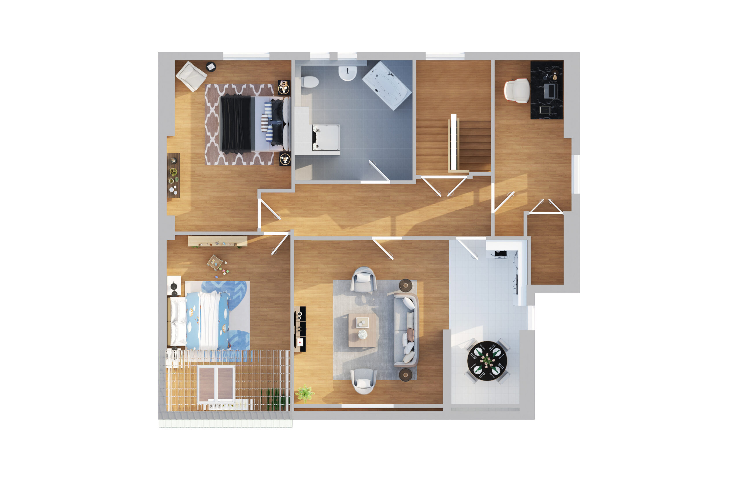 Grundriss 1.OG Top View